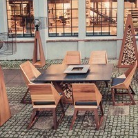 Комплект стол с грилем Quan Garden Art на 6 персон коричневый QN93063