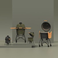 Фото Большой керамический угольный гриль BergHoff антрацитовый 2415713